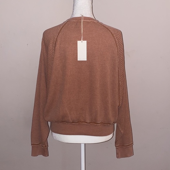 Z Supply Claire Waffle Long Sleeve - Russet - Picture 5 of 14